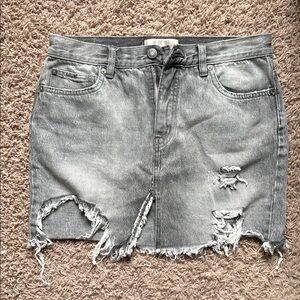 We The Free Gray Cut Out Mini Skirt